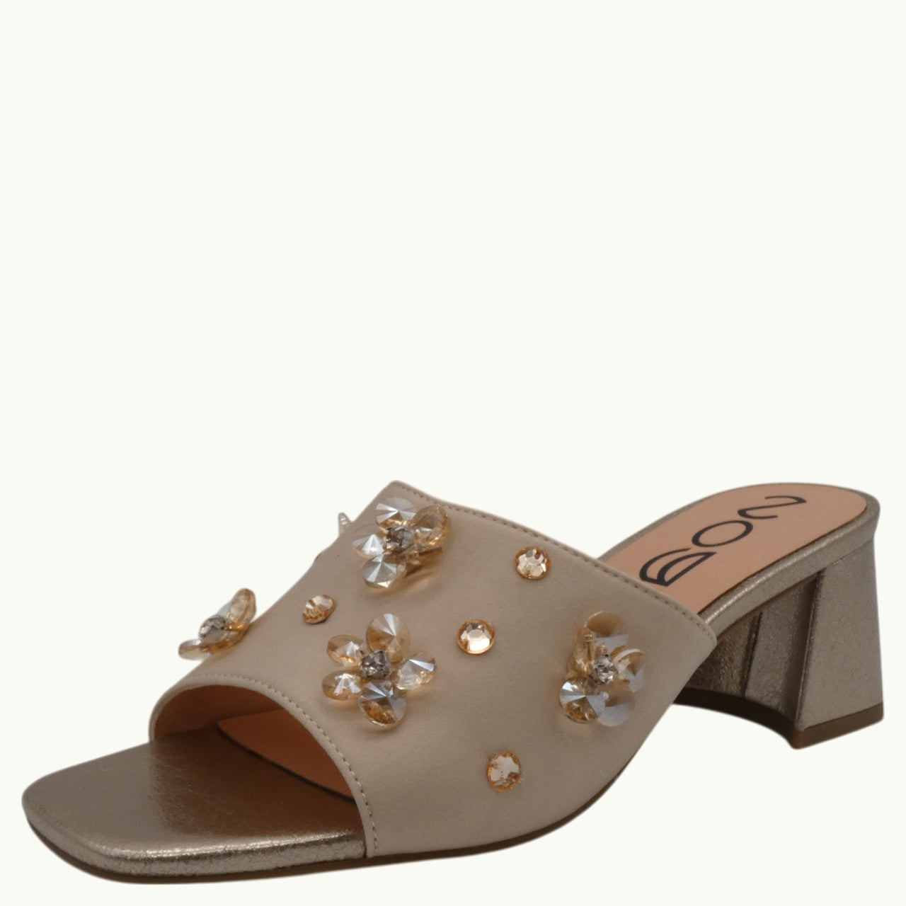 Satin-Effect Sandal with Beads MATI-04