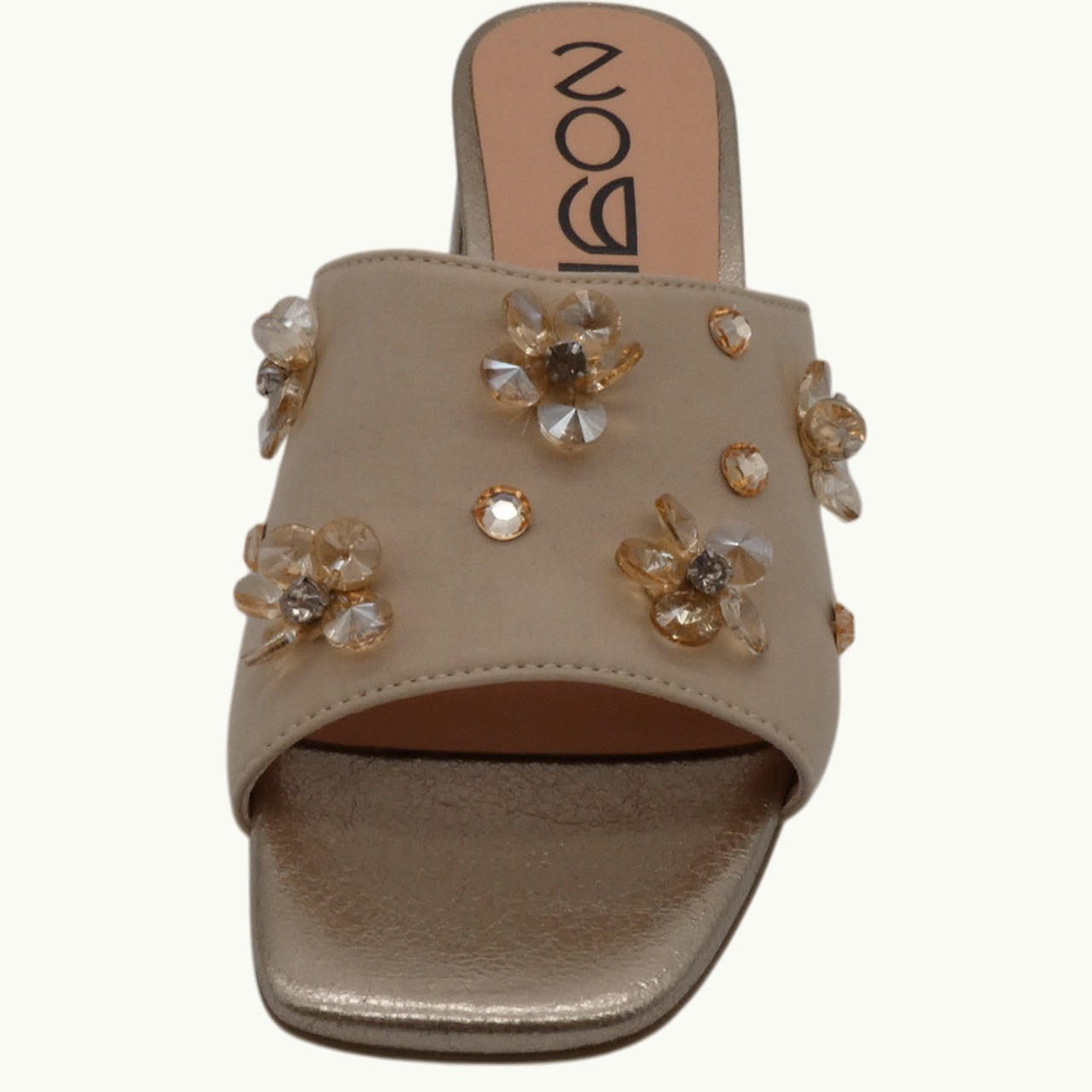 Satin-Effect Sandal with Beads MATI-04