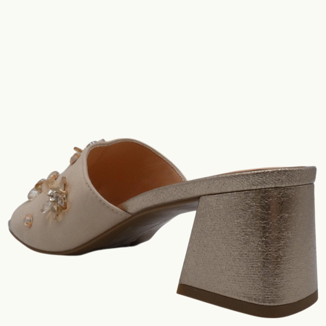 Satin-Effect Sandal with Beads MATI-04