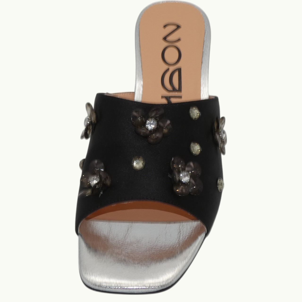 Satin-Effect Sandal with Beads MATI-04