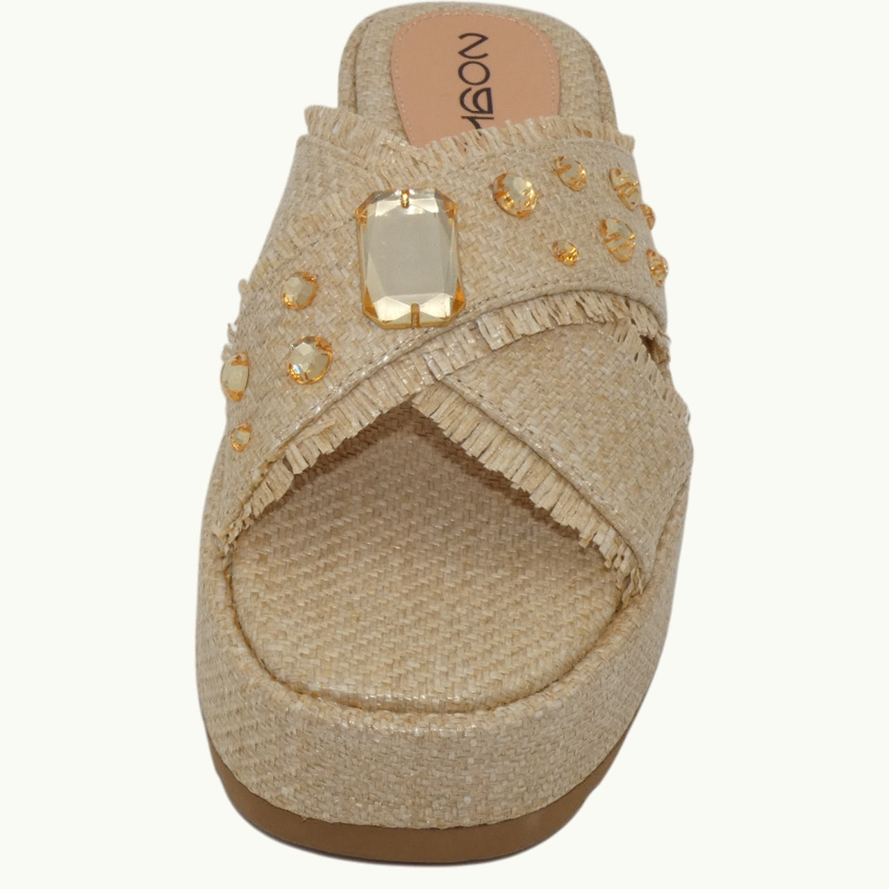 Sandalia Plataforma Rafia con Abalorios NABIL-03