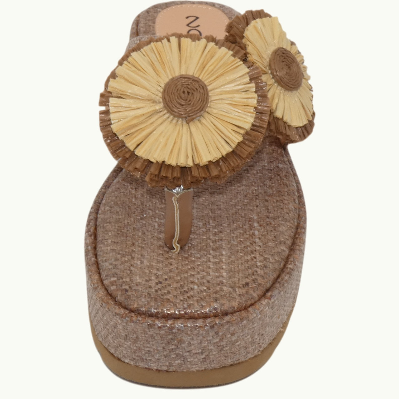Sandalia Plataforma Rafia Flores NABIL-04